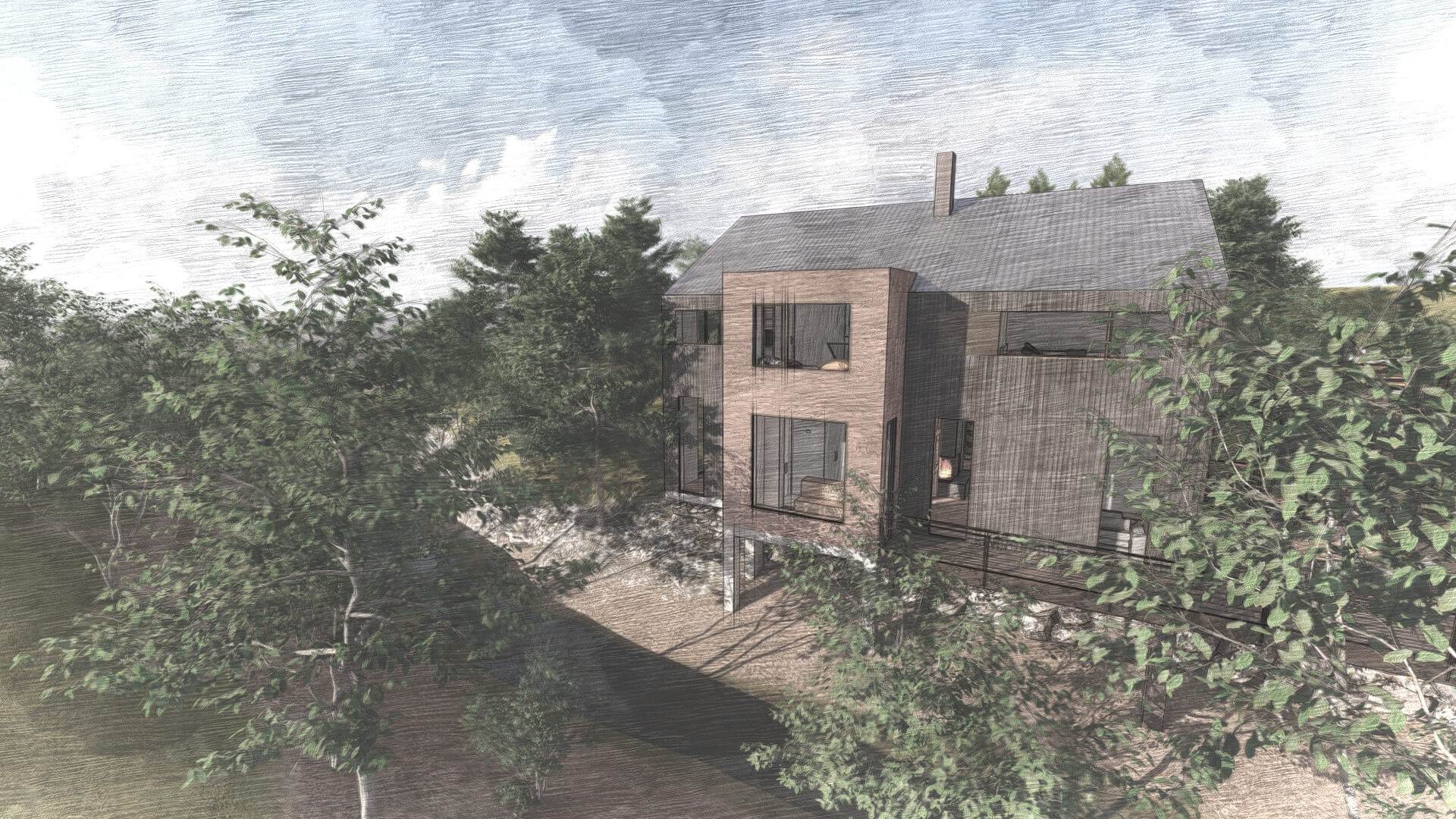 Skizze Privathaus in Steinbach