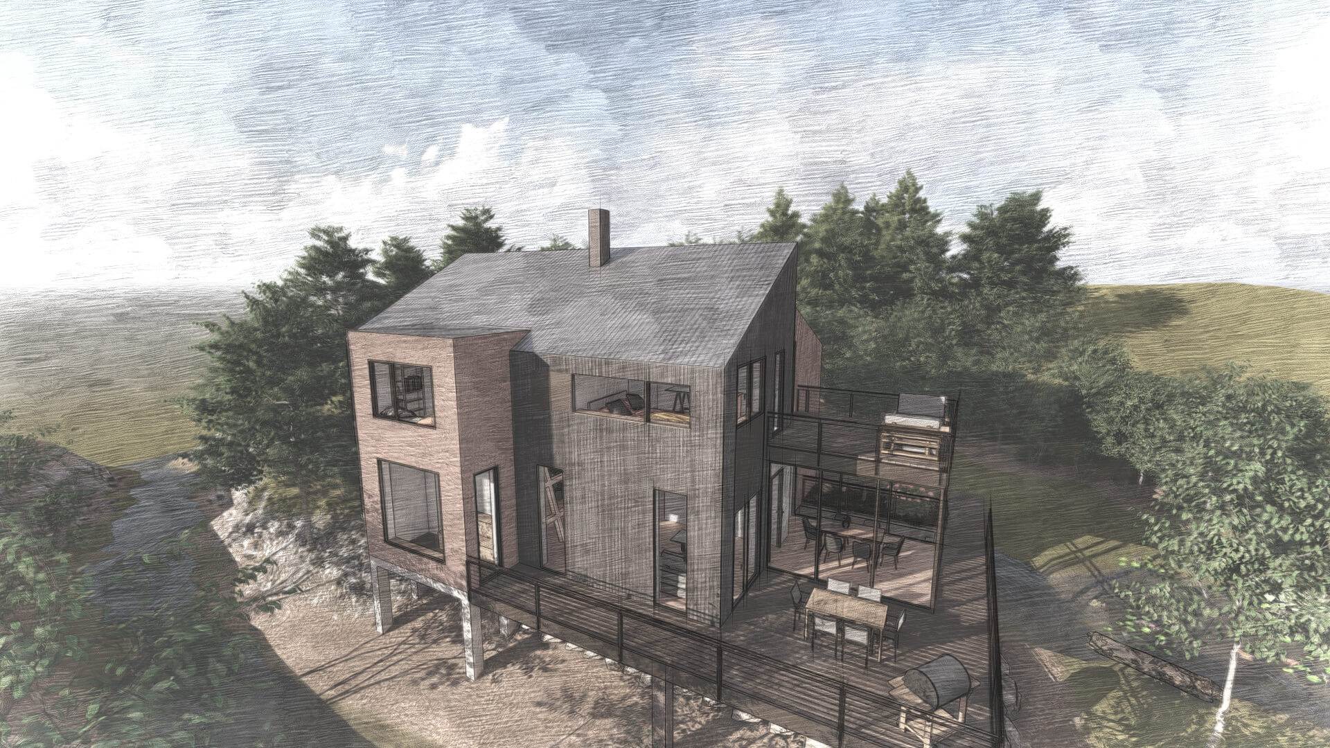 Skizze Privathaus in Steinbach