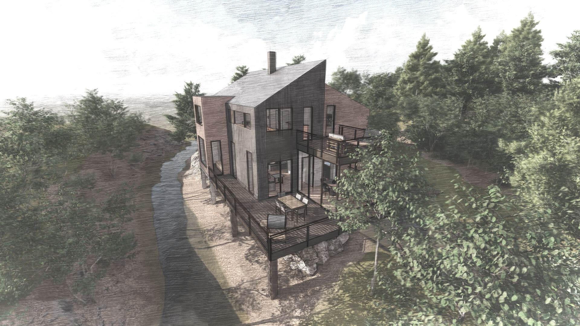 Skizze Privathaus in Steinbach