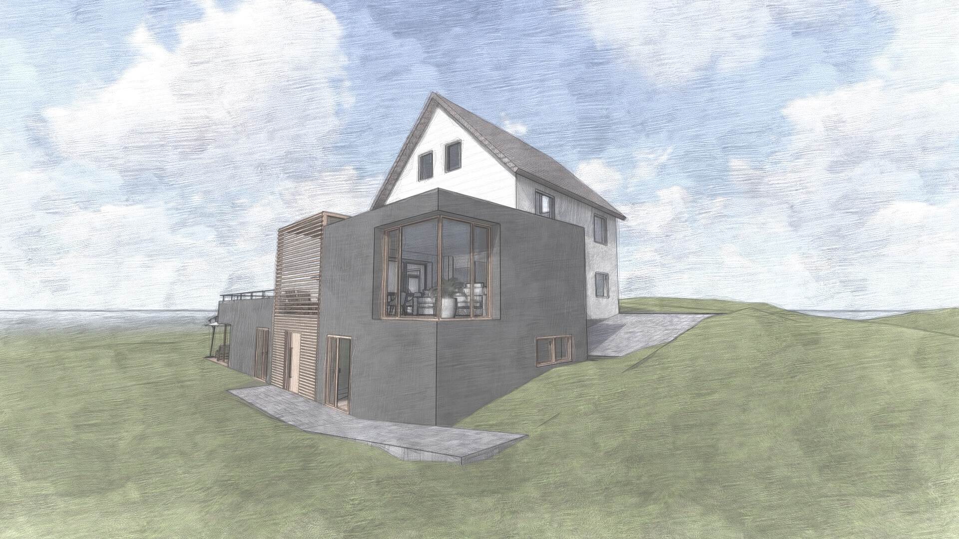 Skizze von Privathaus