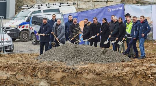 Spatenstich für einen Neubau der ENBW in Osterburken.